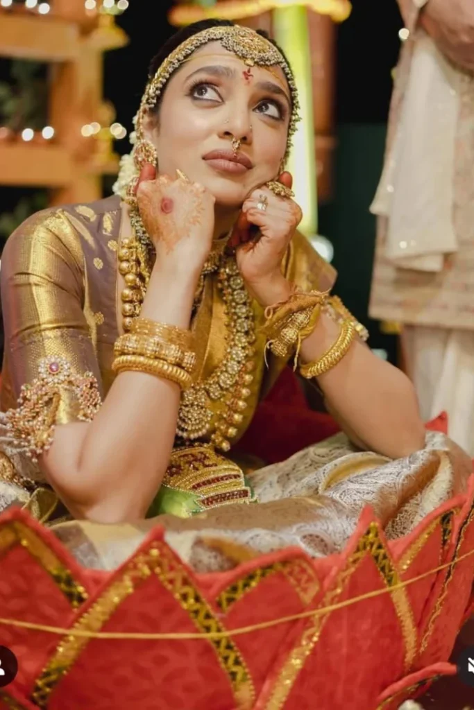 Grace in Every Detail: Silver Vaddanam Designs with Price Paired with a Golden Colour Silk Saree